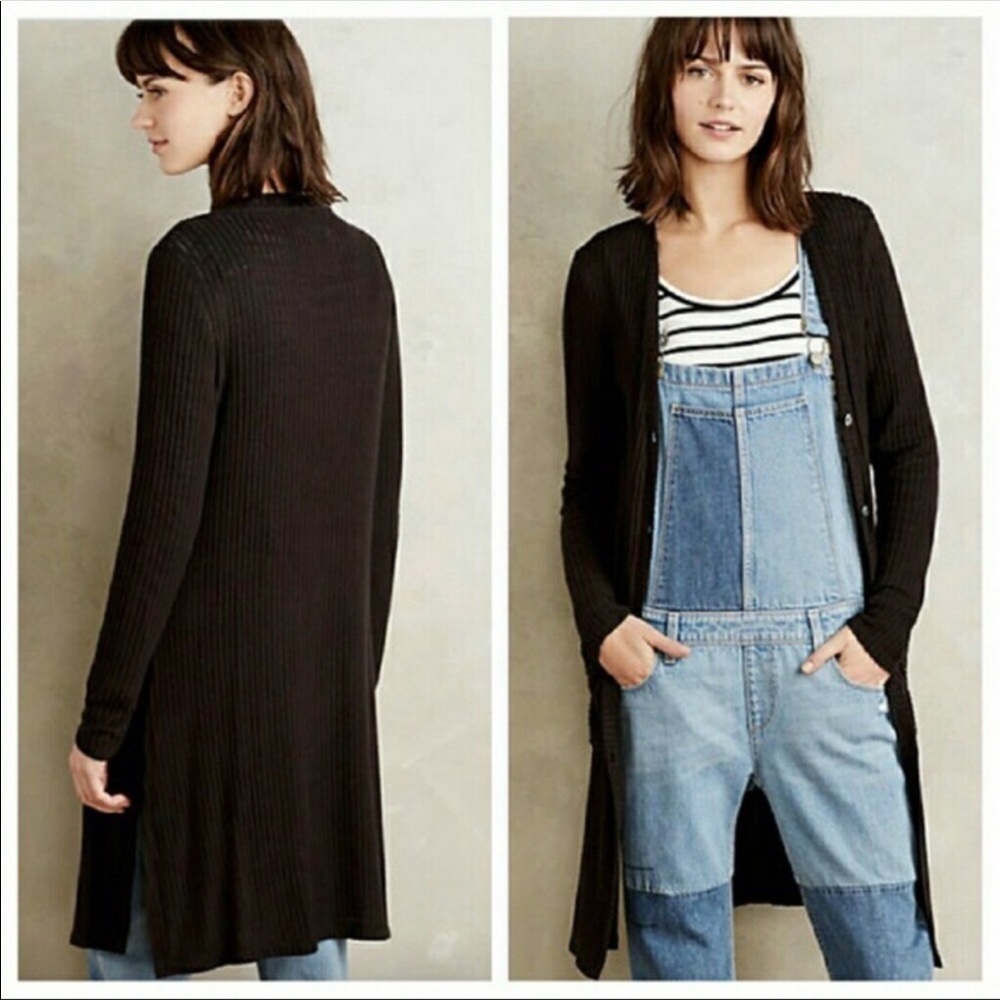 Akemi + kin black ribbed cardigan- Anthropologie